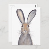 ウサギの水色 ポストカード (正面/裏面)