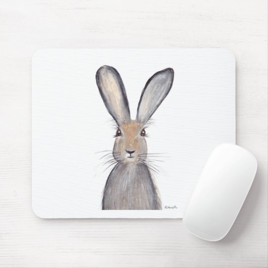 ウサギの水色 マウスパッド (マウス)