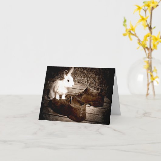 ウサギの父の日カード カード (黄色い花)