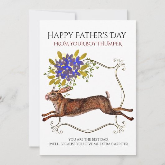 ウサギの父の日縁どフローラ シーズンカード (正面)