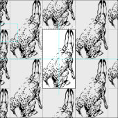 ウサギの生地 ファブリック (タイル)