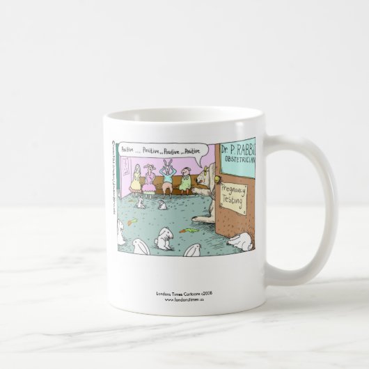 ウサギの産婦人科医が面白いコーヒーマグ コーヒーマグカップ (右)