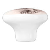 ウサギの白黒nob、引出しの引き、 セラミックノブ (側面)