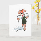 ウサギの秘書の紙のデザイン カード (黄色い花)