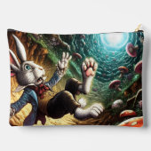 ウサギの穴に落ちるパニック状態のバニー アクセサリーポーチ (裏面)