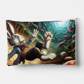 ウサギの穴に落ちるパニック状態のバニー アクセサリーポーチ (裏面)