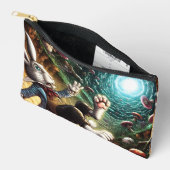 ウサギの穴に落ちるパニック状態のバニー アクセサリーポーチ (見開き)