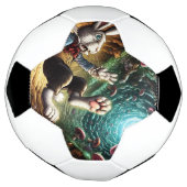 ウサギの穴に落ちるパニック状態のバニー サッカーボール (回転)