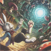 ウサギの穴に落ちるパニック状態のバニー シール (正面)