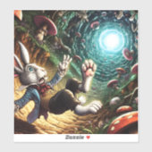 ウサギの穴に落ちるパニック状態のバニー シール (シート)