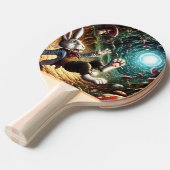 ウサギの穴に落ちるパニック状態のバニー 卓球ラケット (正面アングル)