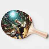 ウサギの穴に落ちるパニック状態のバニー 卓球ラケット (横)