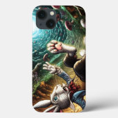 ウサギの穴に落ちるパニック状態のバニー Case-Mate iPhoneケース (裏面)