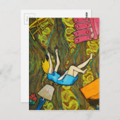 ウサギの穴へ落ちるアリス - ポストカード (正面/裏面)