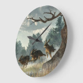 ウサギの競争 ラージ壁時計 (傾斜)