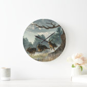 ウサギの競争 ラージ壁時計 (ホーム)