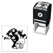 ウサギの群れ – 動物のかわいい木 セルフインキングスタンプ (インサイチュ)