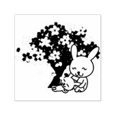 ウサギの群れ – 動物のかわいい木 セルフインキングスタンプ (デザイン)