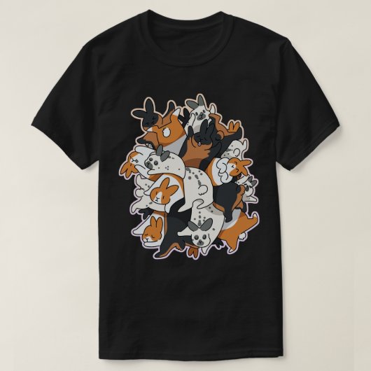 ウサギの群れ Tシャツ (デザイン正面)