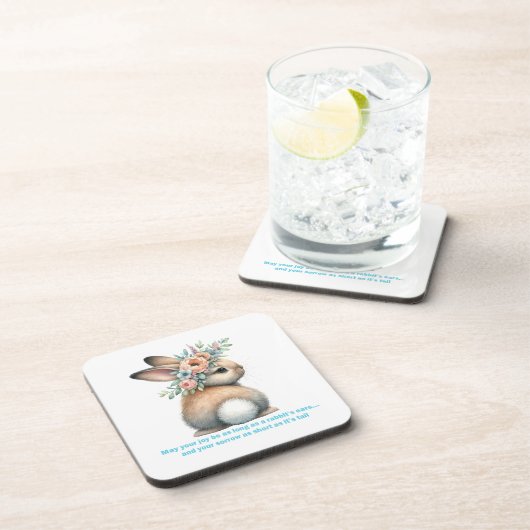 ウサギの耳の長さにあなたの喜びは6を設定する コースター (右側)