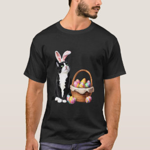 ウサギの耳をしたネコ イースターエッグハント かわいい子猫の飼い主 ロ Tシャツ