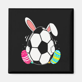 ウサギの耳付きサッカー　イースターのお祝いに マグネット
