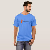 ウサギの脱出のロゴ+一流のTシャツ(青い) Tシャツ (正面フル)