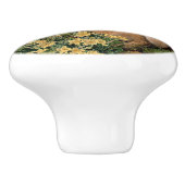 ウサギの花はヴィンテージの森の春 セラミックノブ (側面)