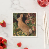 ウサギの花シダヴィンテージウッドランド春 スタンダードカクテルナプキン (インサイチュ)