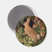 ウサギの花シダヴィンテージウッドランド春 マグネット (正面/裏面)