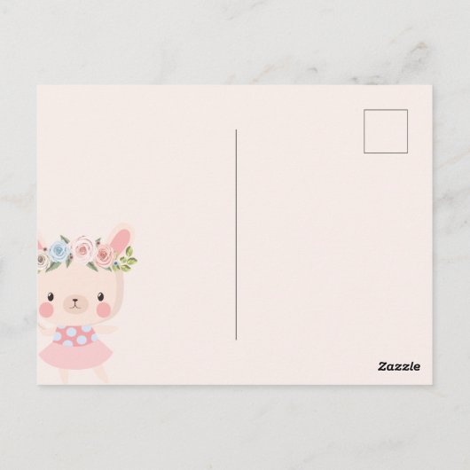 ウサギの花嫁候補のカード ポストカード (裏面)