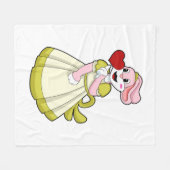 ウサギの花嫁　ウェディングドレス.PNG フリースブランケット (正面(横))