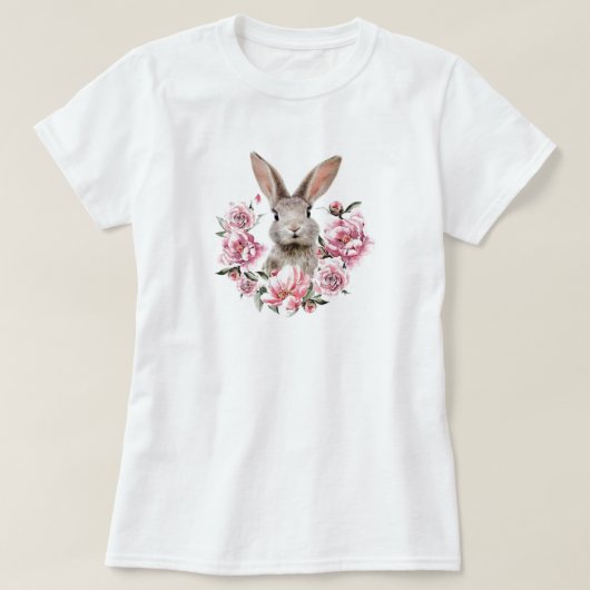 ウサギの花 Tシャツ (デザイン正面)