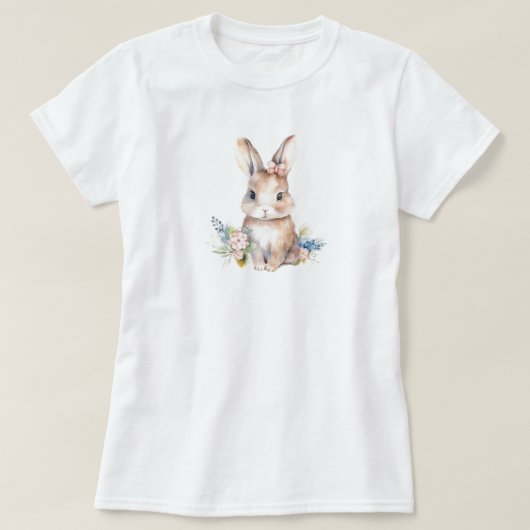ウサギの花 Tシャツ (デザイン正面)