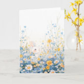 ウサギの草原の騒ぎ カード (黄色い花)