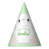 ウサギの誕生パーティーグリーン パーティーハット (正面)