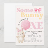 ウサギの誕生日おめでとう 招待状 (正面/裏面)