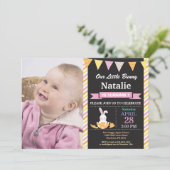 ウサギの誕生日ガール イースターエッグの誕生日 招待状 (スタンド正面)