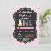 ウサギの誕生日ガール イースターエッグ 初めての誕生日 招待状 (スタンド正面)