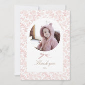 ウサギの誕生日写真 サンキューカード (正面)