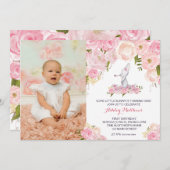 ウサギの誕生日招待状 招待状 (正面/裏面)