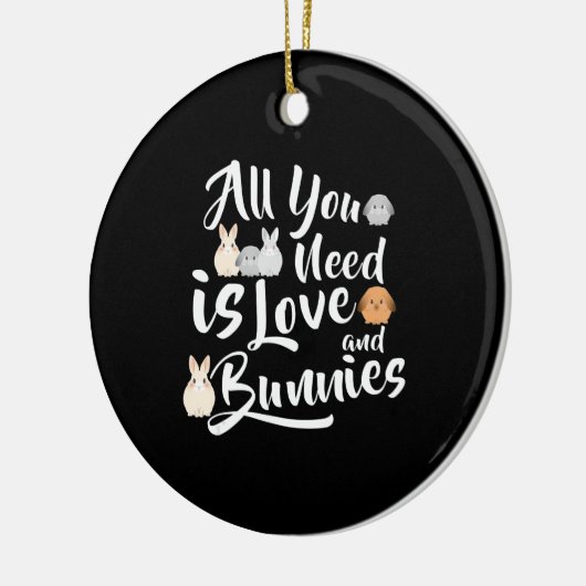 ウサギの贈り物 |あなたが必要としているのは愛と狂人 セラミックオーナメント (左)
