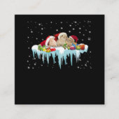 ウサギの贈り物 |うさぎ3匹の本当に素敵なクリスマス スクエア名刺 (正面)