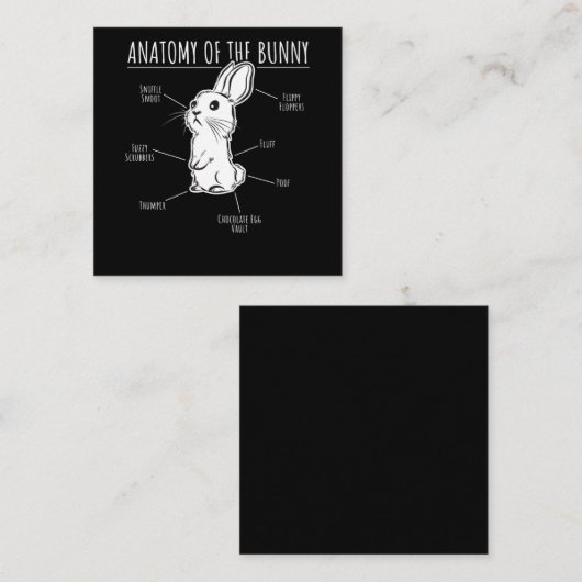 ウサギの贈り物|かわいいうさぎのペット愛のバニーの解剖 スクエア名刺 (正面/裏面)