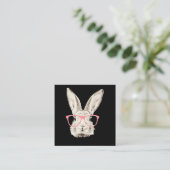 ウサギの贈り物|かわいいバニーうさぎピンクのおもしろい眼鏡 スクエア名刺 (スタンド正面)