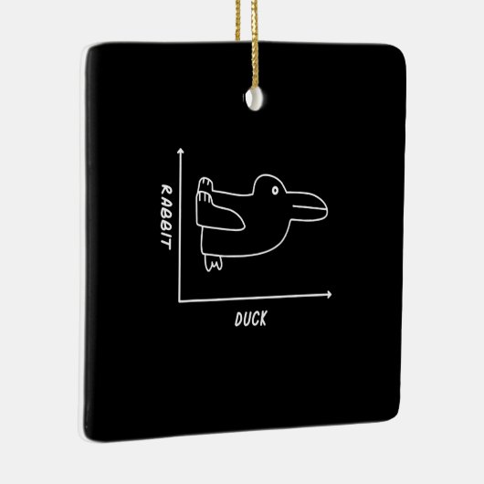 ウサギの贈り物 |ダックラビットグラフおもしろい演算先生 セラミックオーナメント (右)