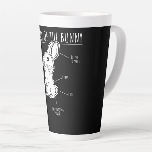 ウサギの贈り物 |バニーかわいいウサギの愛情解剖学 カフェラテマグ (右アングル)