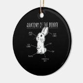 ウサギの贈り物 |バニーかわいいウサギの愛情解剖学 セラミックオーナメント (左)