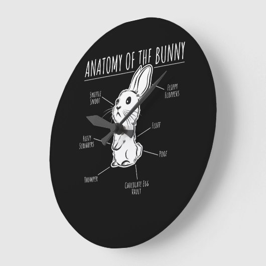 ウサギの贈り物 |バニーかわいいウサギの愛情解剖学 ラージ壁時計 (傾斜)