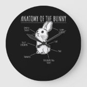 ウサギの贈り物 |バニーかわいいウサギの愛情解剖学 ラージ壁時計 (正面)